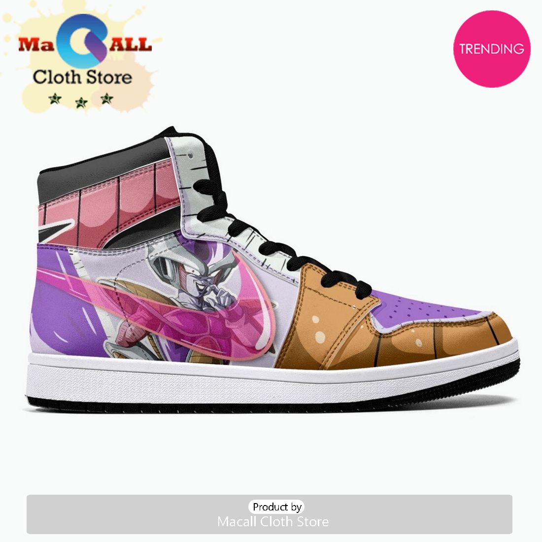 Frieza Force First Form Dragon Ball Z JD1 High Top Shoes