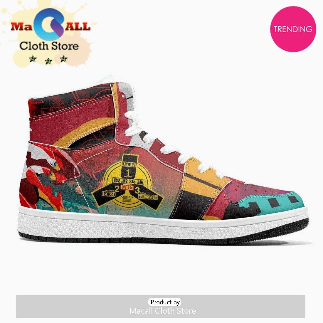 Gendo Ikari Eva Unit 02 Neon Genesis Evangelion JD1 High Top Shoes