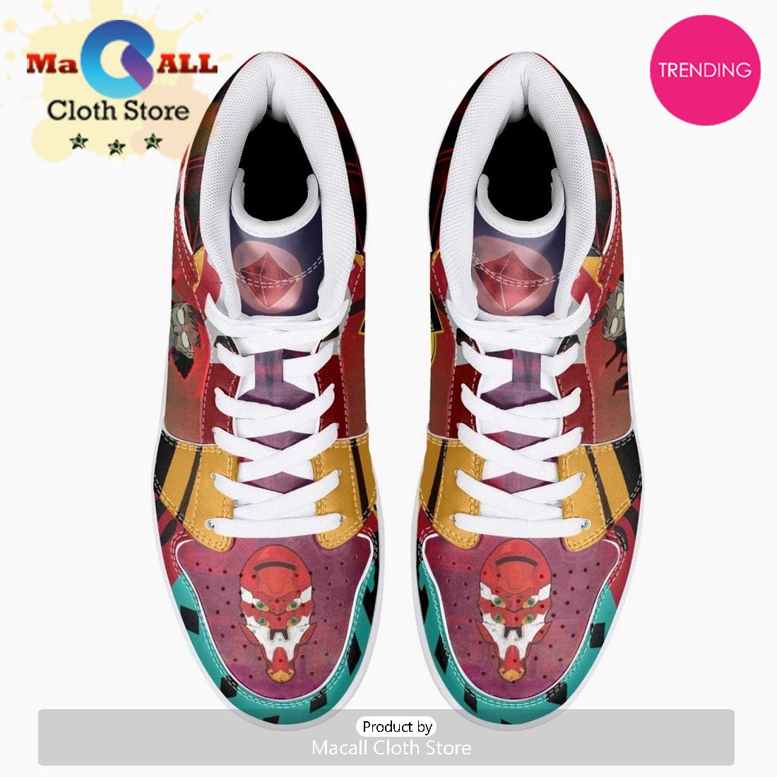 Gendo Ikari Eva Unit 02 Neon Genesis Evangelion JD1 High Top Shoes