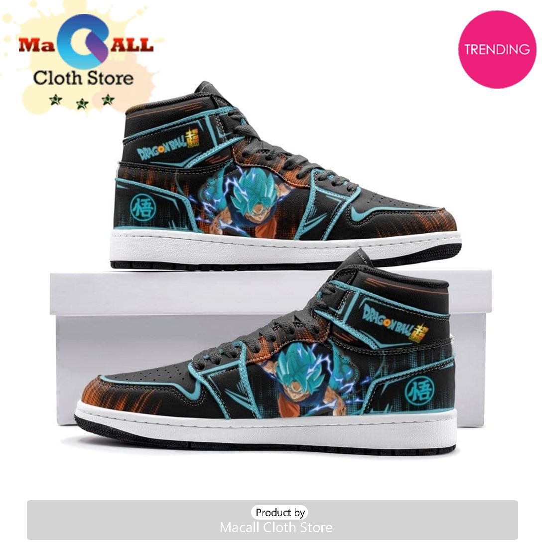 Goku Blue Dragon Ball Super Air Jordan 1 High Top Shoes