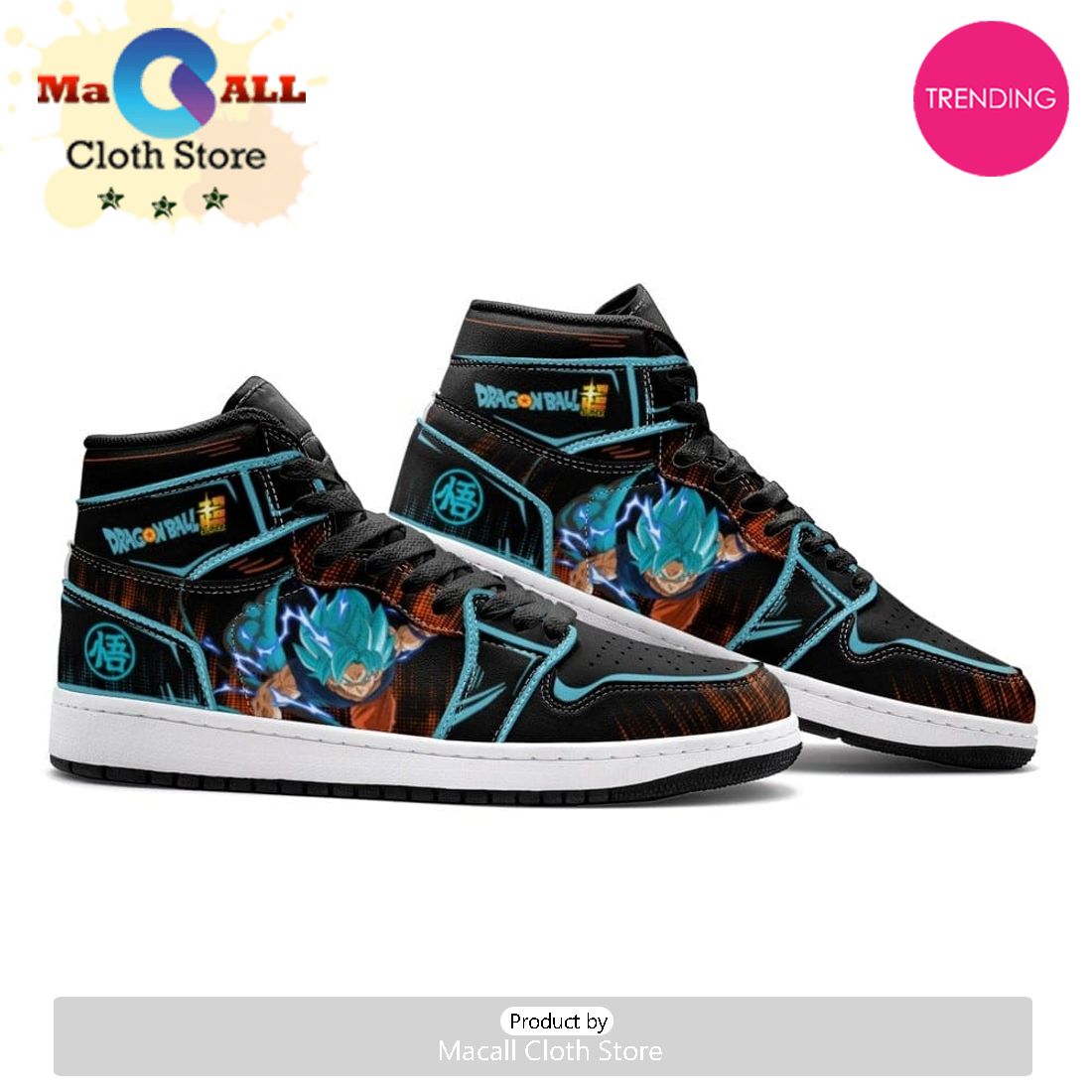 Goku Blue Dragon Ball Super Air Jordan 1 High Top Shoes