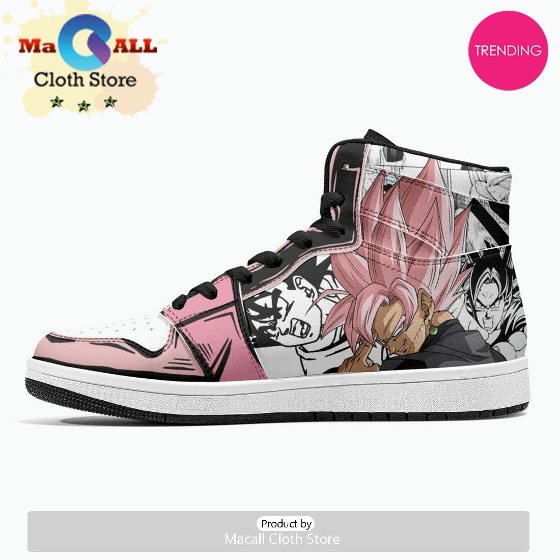 Goku Pink Dragon Ball Super JD1 High Top Shoes