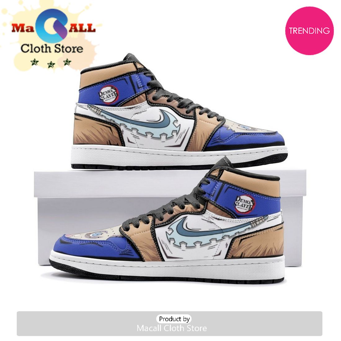 Inosuke Hashibira Demon Slayer Air Jordan 1 High Top Shoes