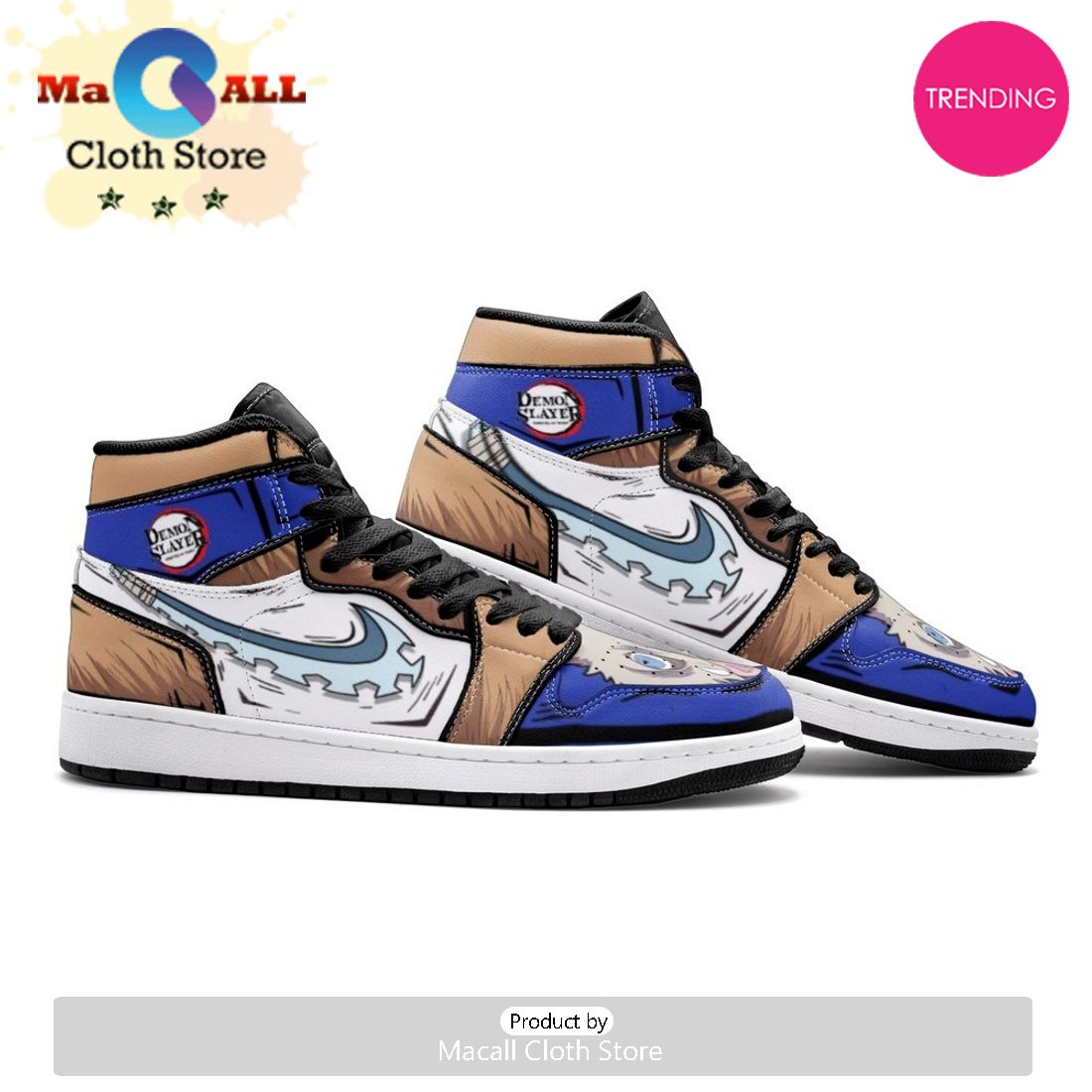 Inosuke Hashibira Demon Slayer Air Jordan 1 High Top Shoes