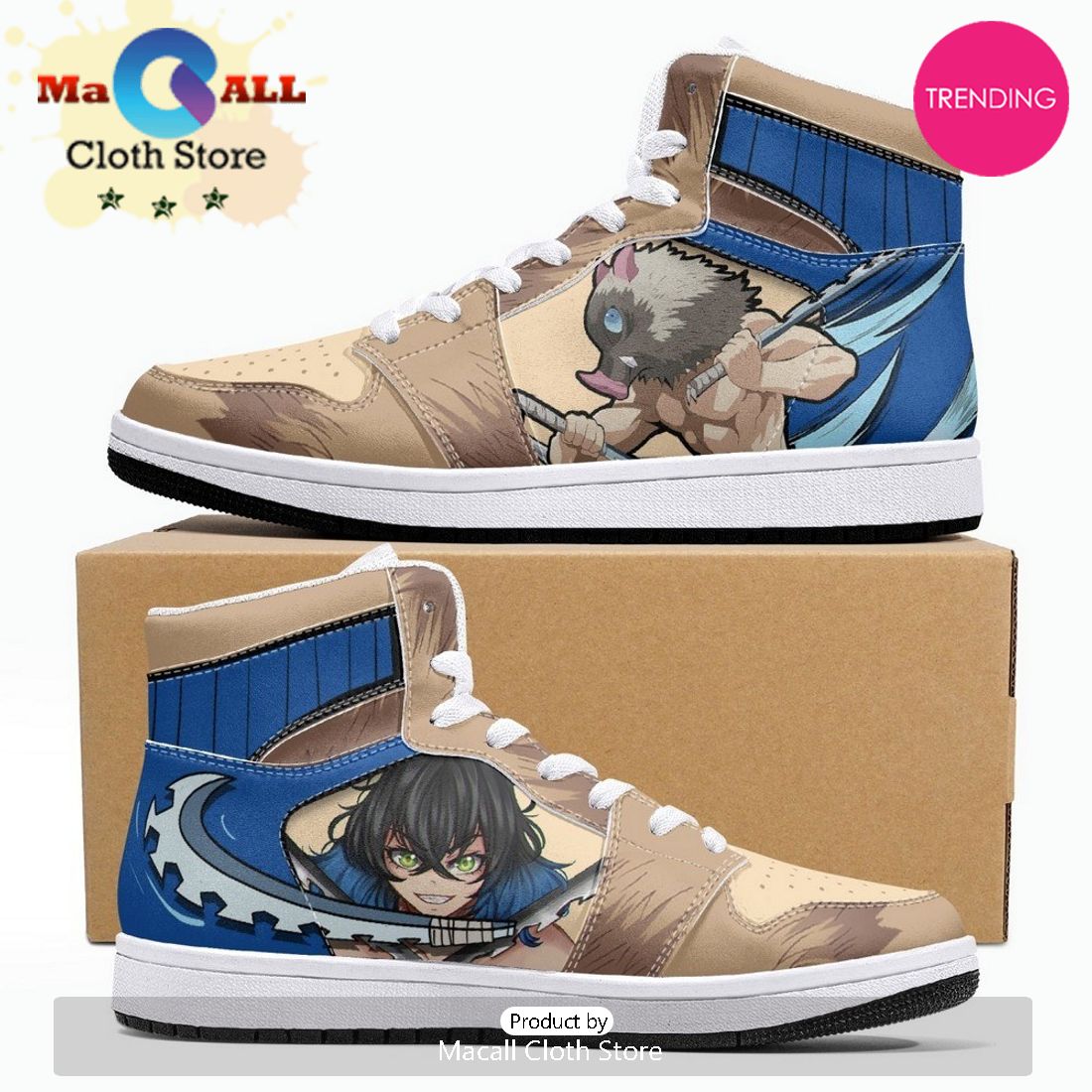 Inosuke Hashibira Demon Slayer V2 JD1 High Top Shoes