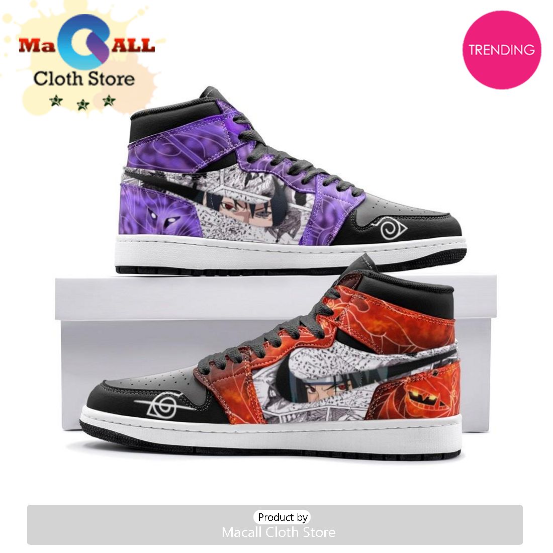 Itachi And Sasuke Clan Susano Ninja Air Jordan 1 High Top Shoes