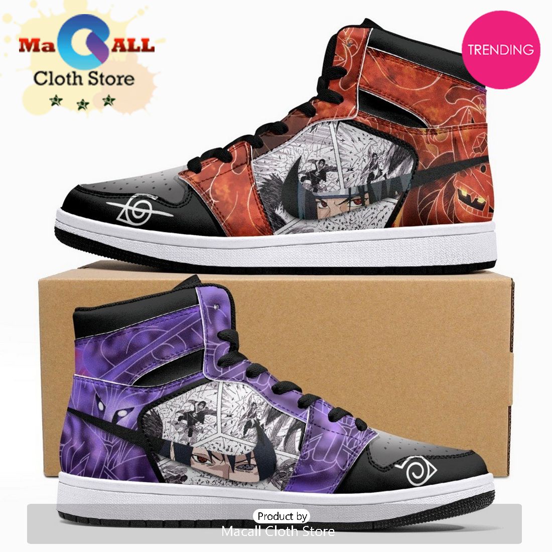Itachi And Sasuke Clan Susano Ninja JD1 High Top Shoes