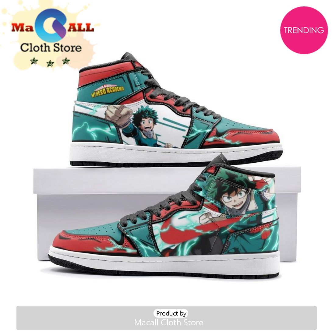 Izuku Midoriya – Deku My Hero Air Jordan 1 High Top Shoes