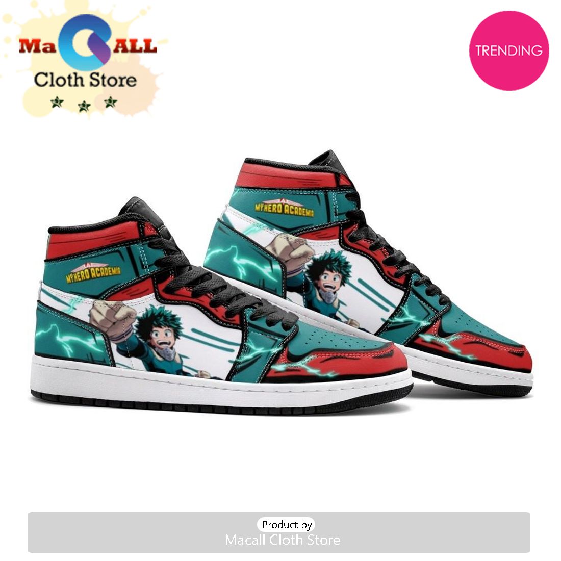 Izuku Midoriya – Deku My Hero Air Jordan 1 High Top Shoes
