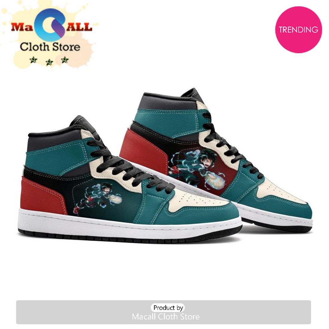 Izuku Midoriya My Hero Air Jordan 1 High Top Shoes
