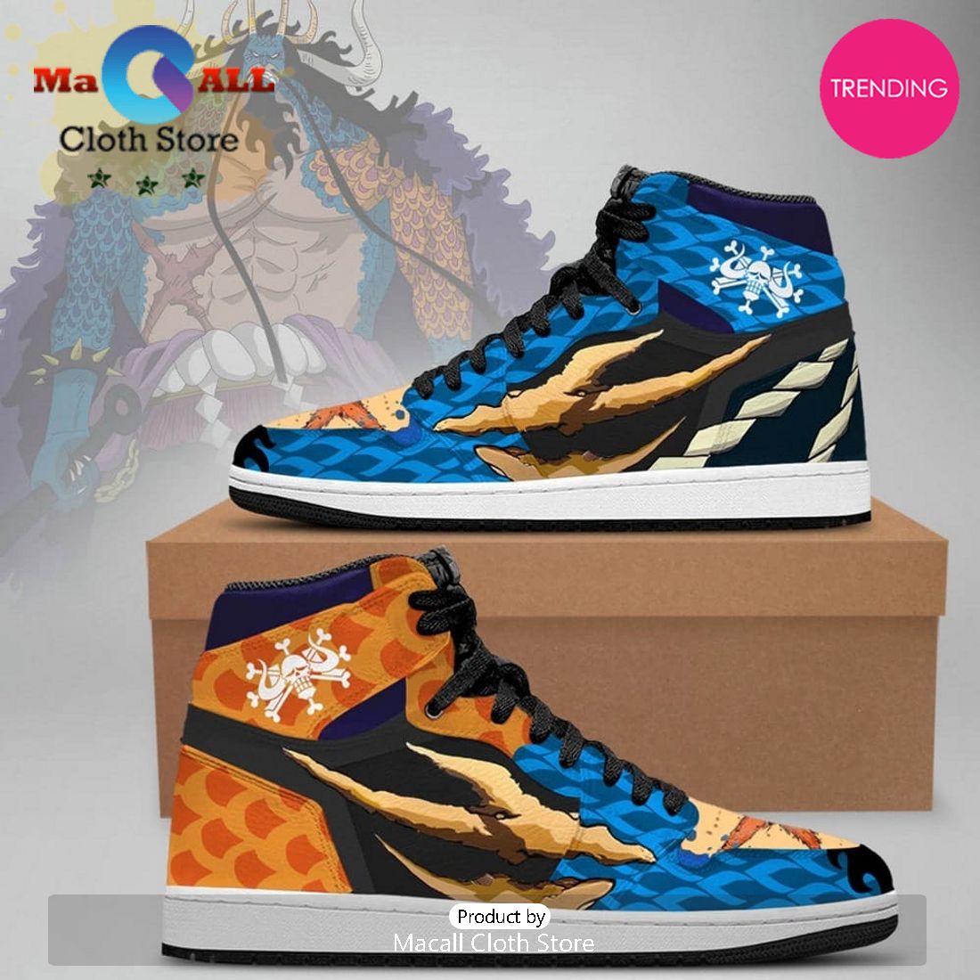 Kaido One Piece Air Jordan 1 High Top Shoes