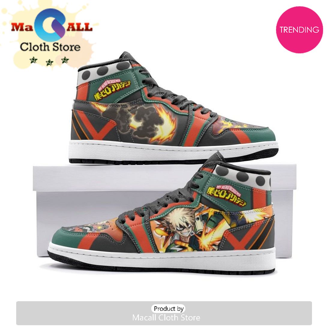 Katsuki Bakugo My Hero Air Jordan 1 High Top Shoes Ver 2