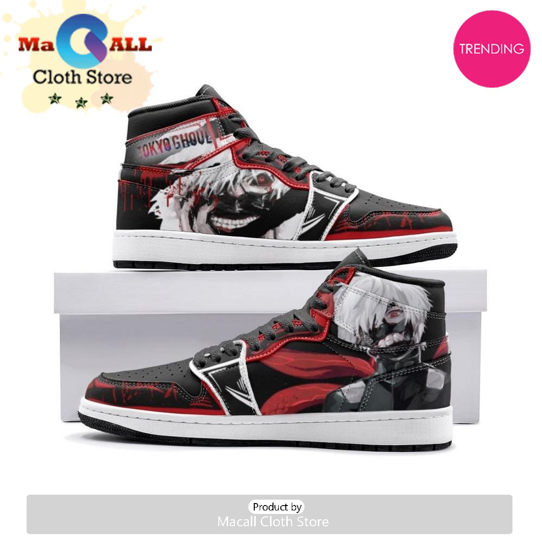 Ken Kaneki Tōkyō Gūru Air Jordan 1 High Top Shoes