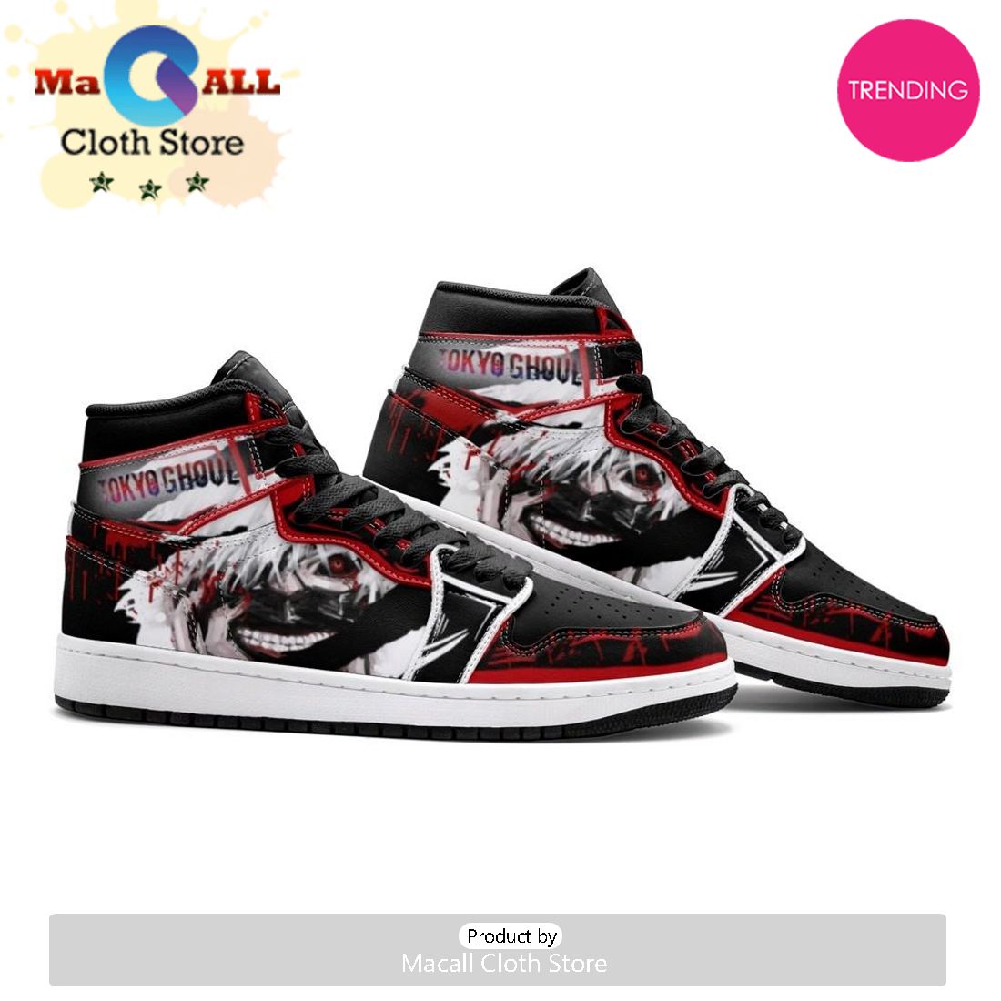 Ken Kaneki Tōkyō Gūru Air Jordan 1 High Top Shoes