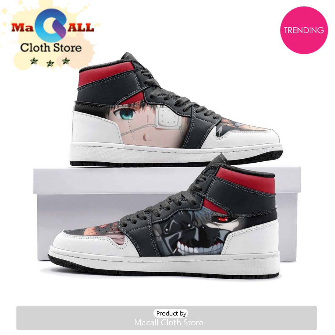 Ken Kaneki V2 Tōkyō Gūru Air Jordan 1 High Top Shoes