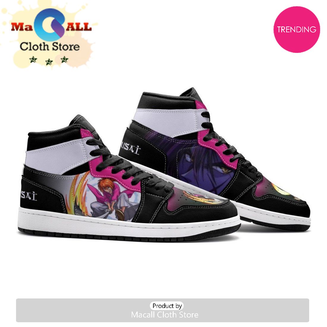 Kenshin Battousai Rurouni Kenshin Air Jordan 1 High Top Shoes