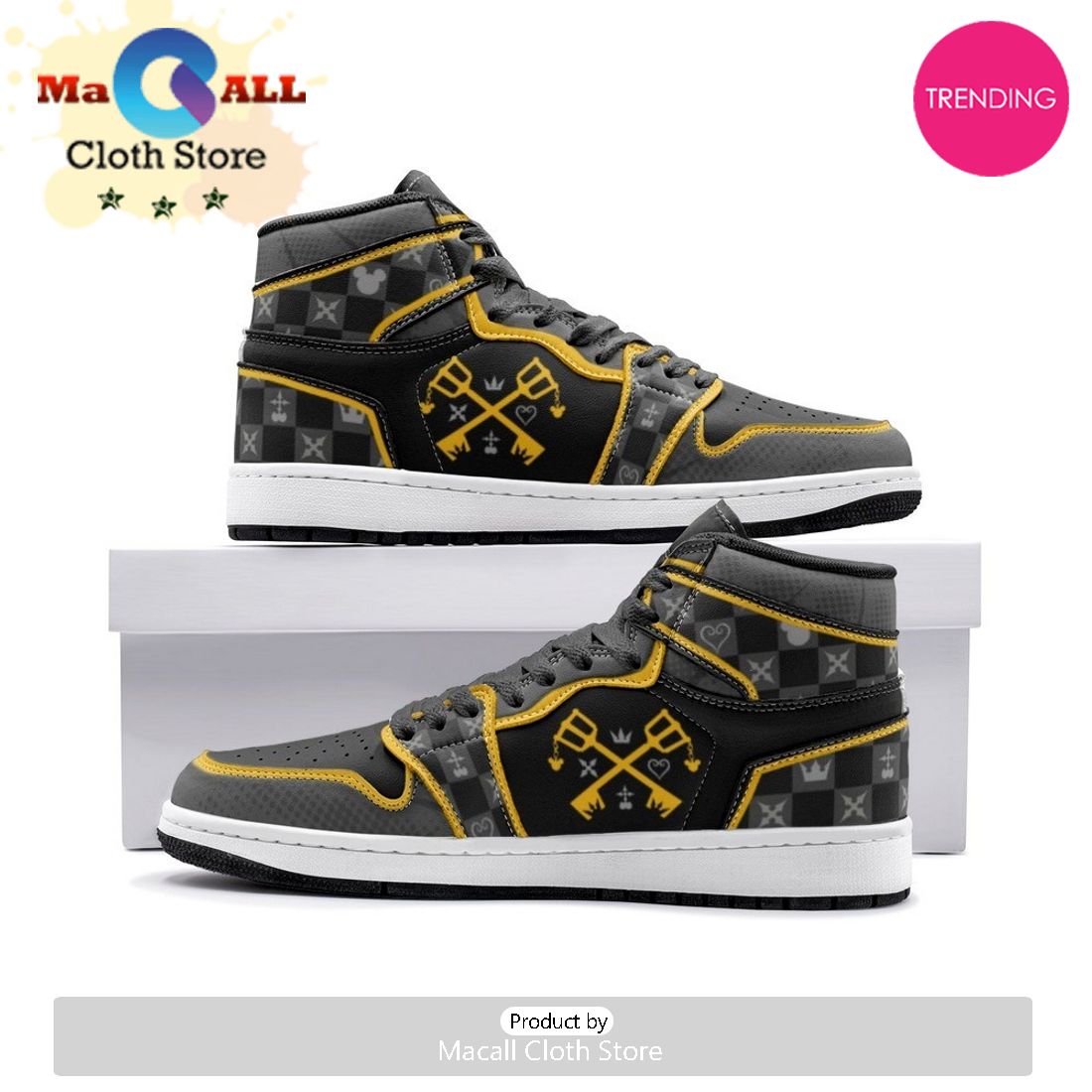 Kingdom Hearts Air Jordan 1 High Top Shoes