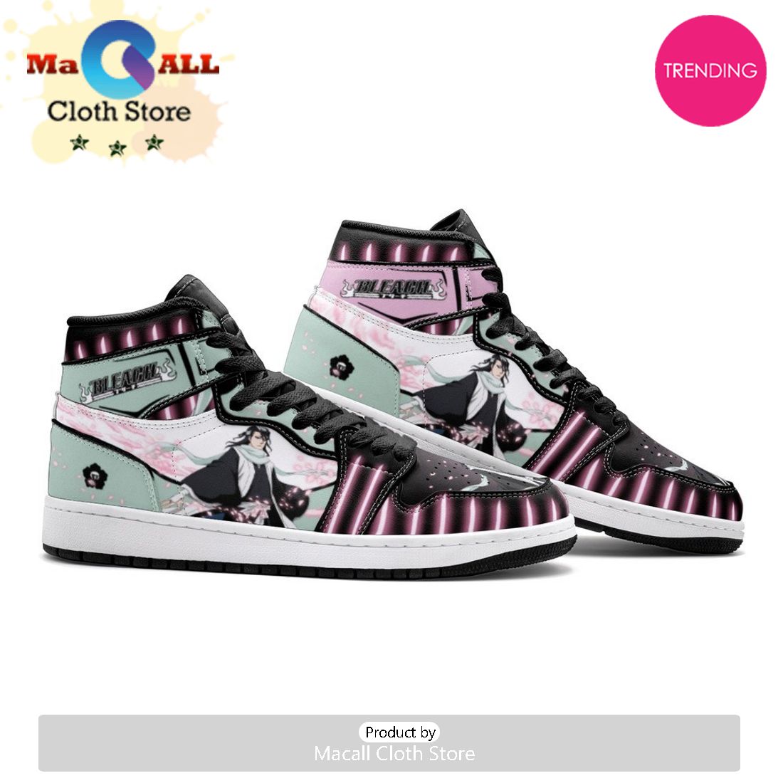 Kuchiki Byakuya Bankai Burīchi Air Jordan 1 High Top Shoes