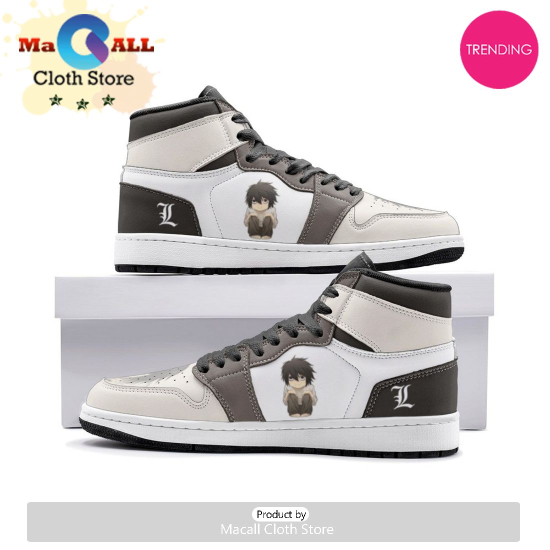 L Lawliet Desu Nōto Air Jordan 1 High Top Shoes