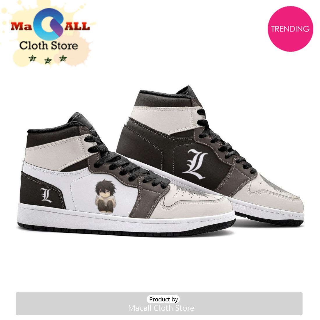 L Lawliet Desu Nōto Air Jordan 1 High Top Shoes