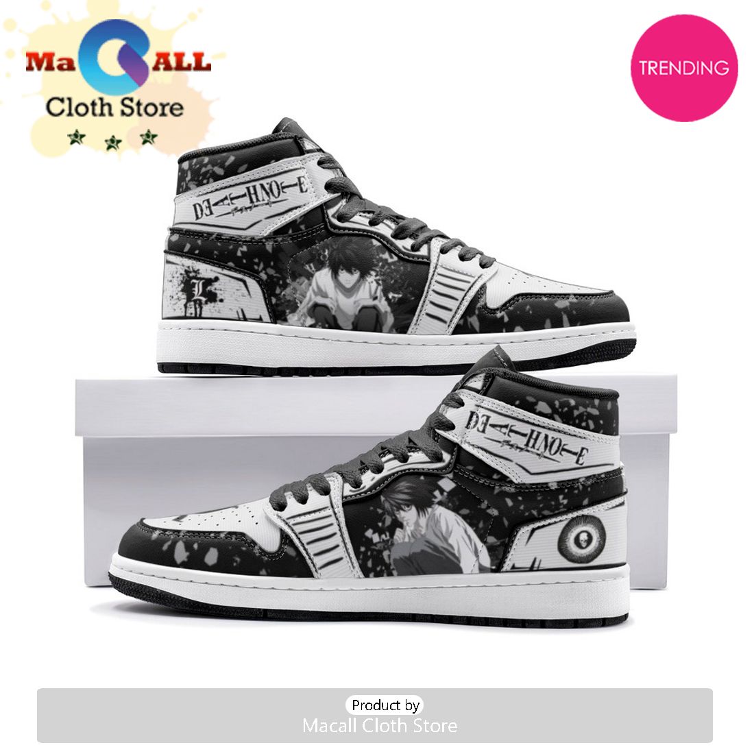 L Lawliet Ryuzaki Desu Nōto Air Jordan 1 High Top Shoes