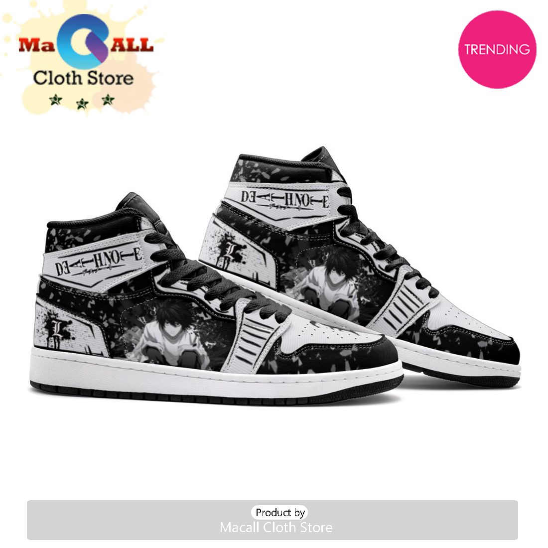 L Lawliet Ryuzaki Desu Nōto Air Jordan 1 High Top Shoes