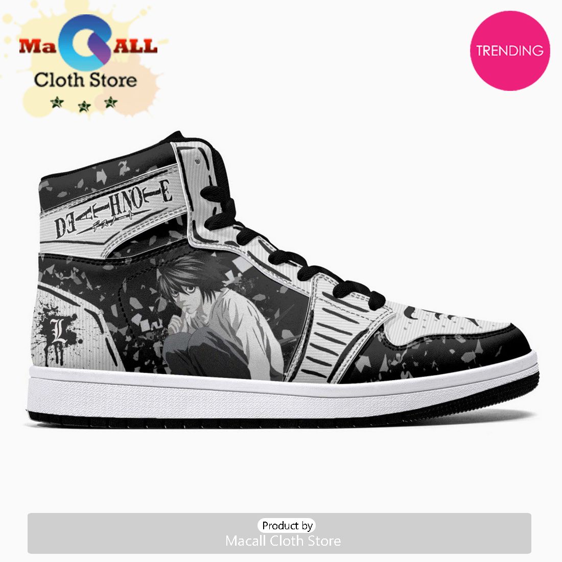 L Lawliet Ryuzaki Desu Nōto JD1 High Top Shoes