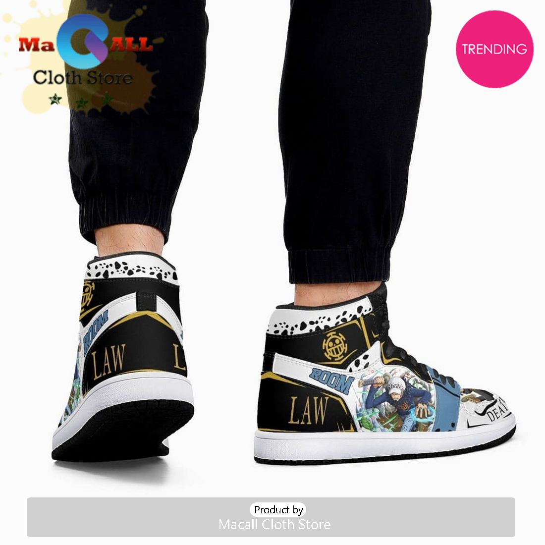 Law One Piece Air Jordan 1 High Top Shoes
