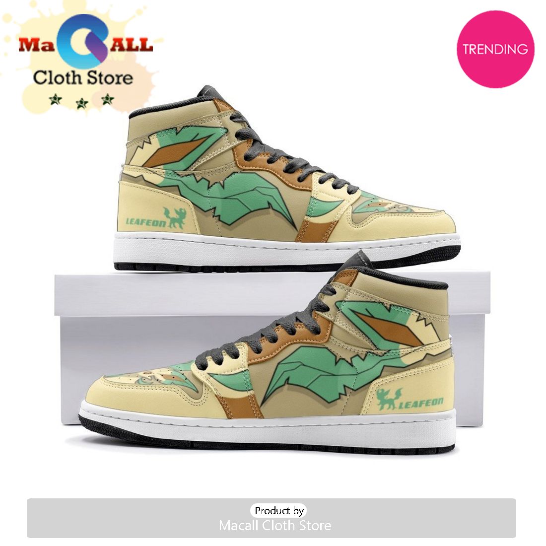 Leafeon Air Jordan 1 High Top Shoes