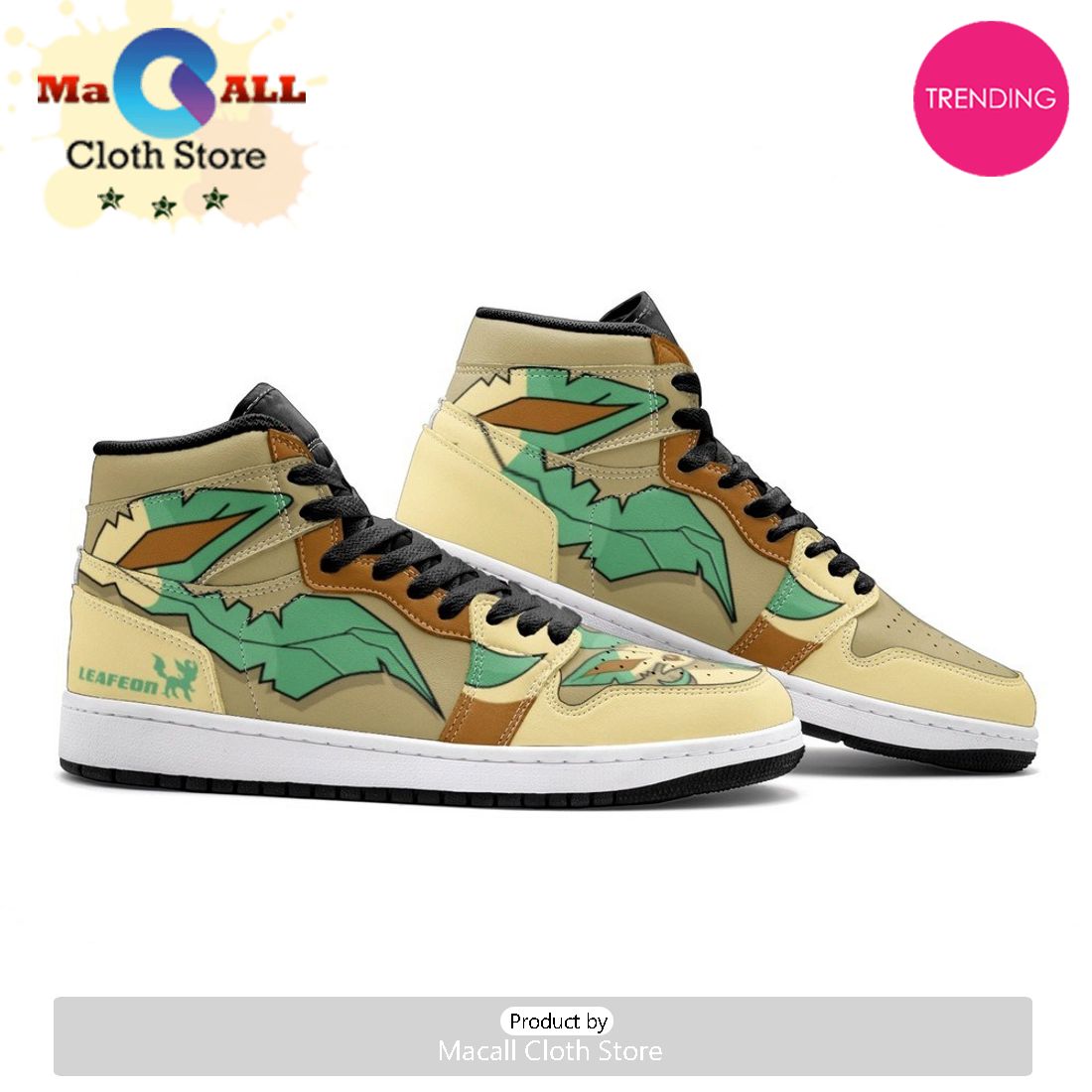 Leafeon Air Jordan 1 High Top Shoes
