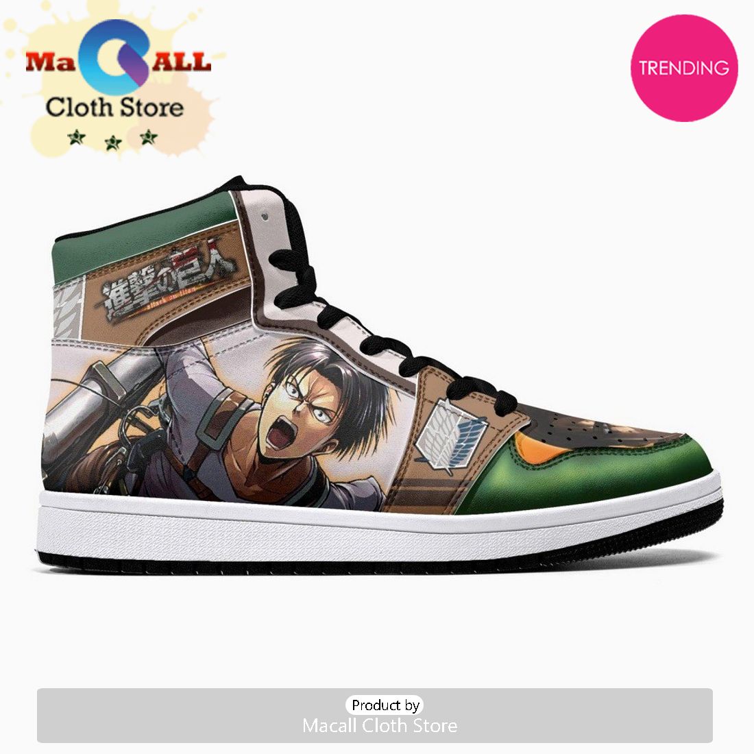 Levi Ackerman Shingeki No Kyojin JD1 High Top Shoes