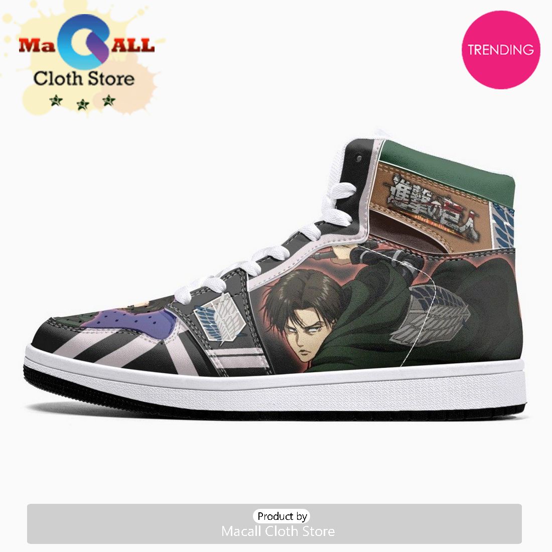 Levi Ackerman Timeskip Shingeki No Kyojin JD1 High Top Shoes
