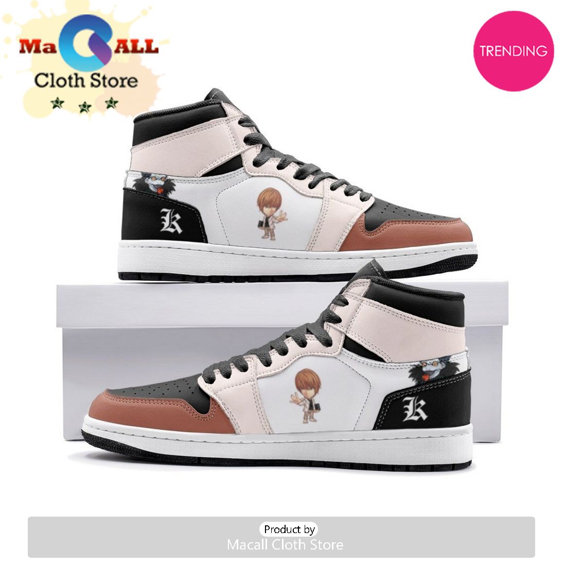 Light Yagami Desu Nōto Air Jordan 1 High Top Shoes