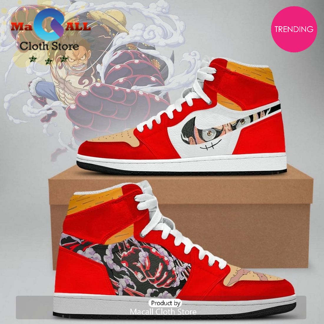 Luffy G4 One Piece Air Jordan 1 High Top Shoes