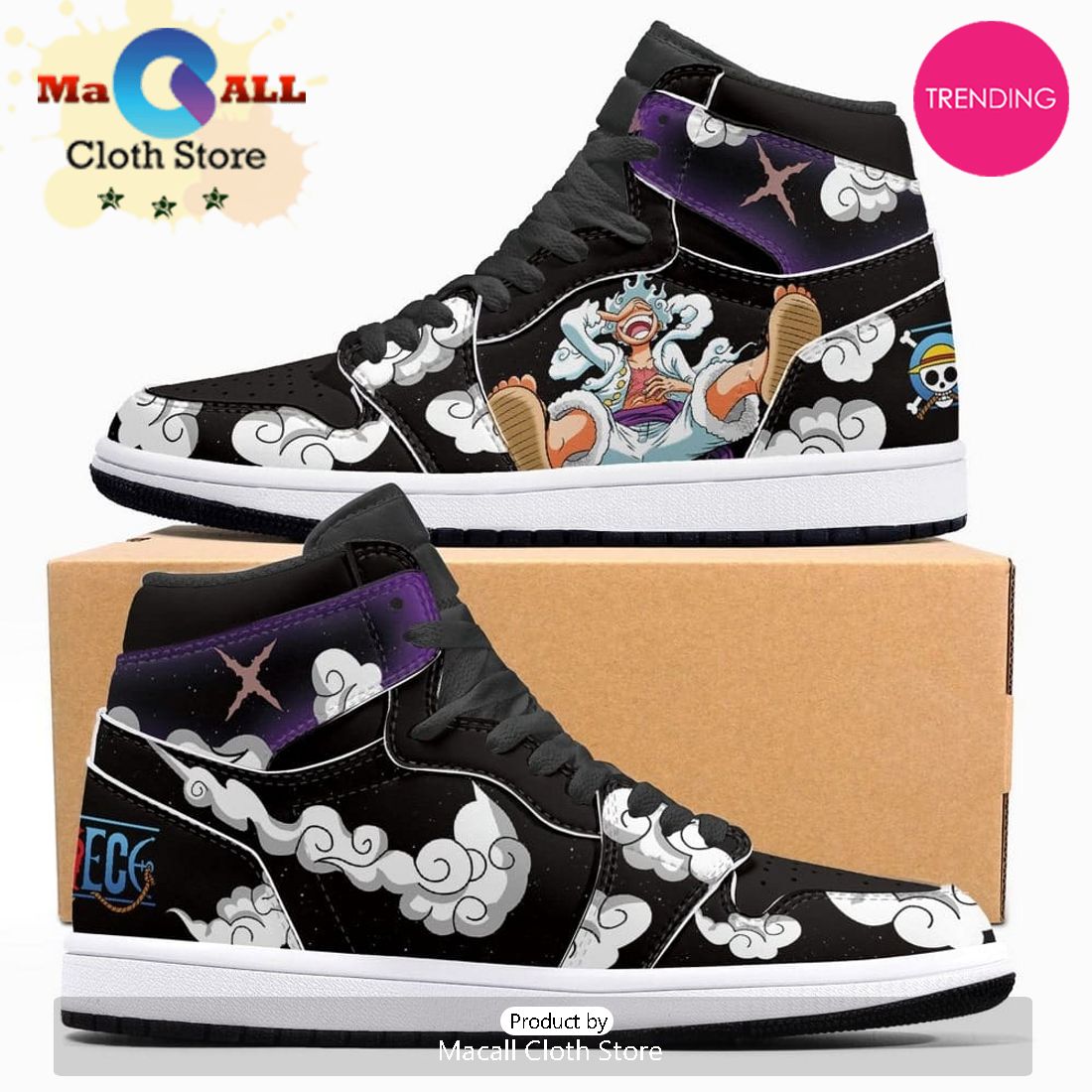 Luffy Gear 5 Air Jordan 1 High Top Shoes