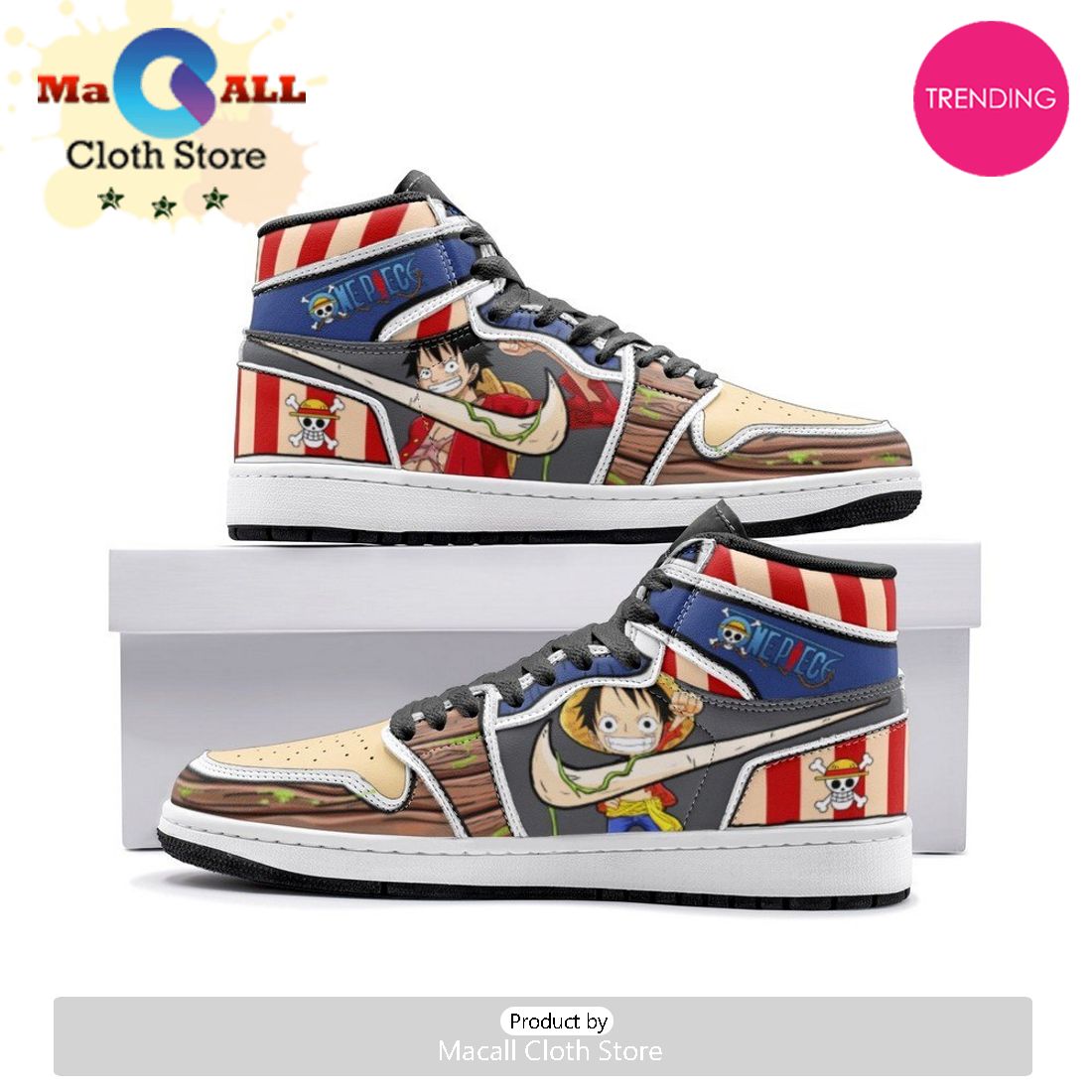 Luffy One Piece Air Jordan 1 High Top Shoes