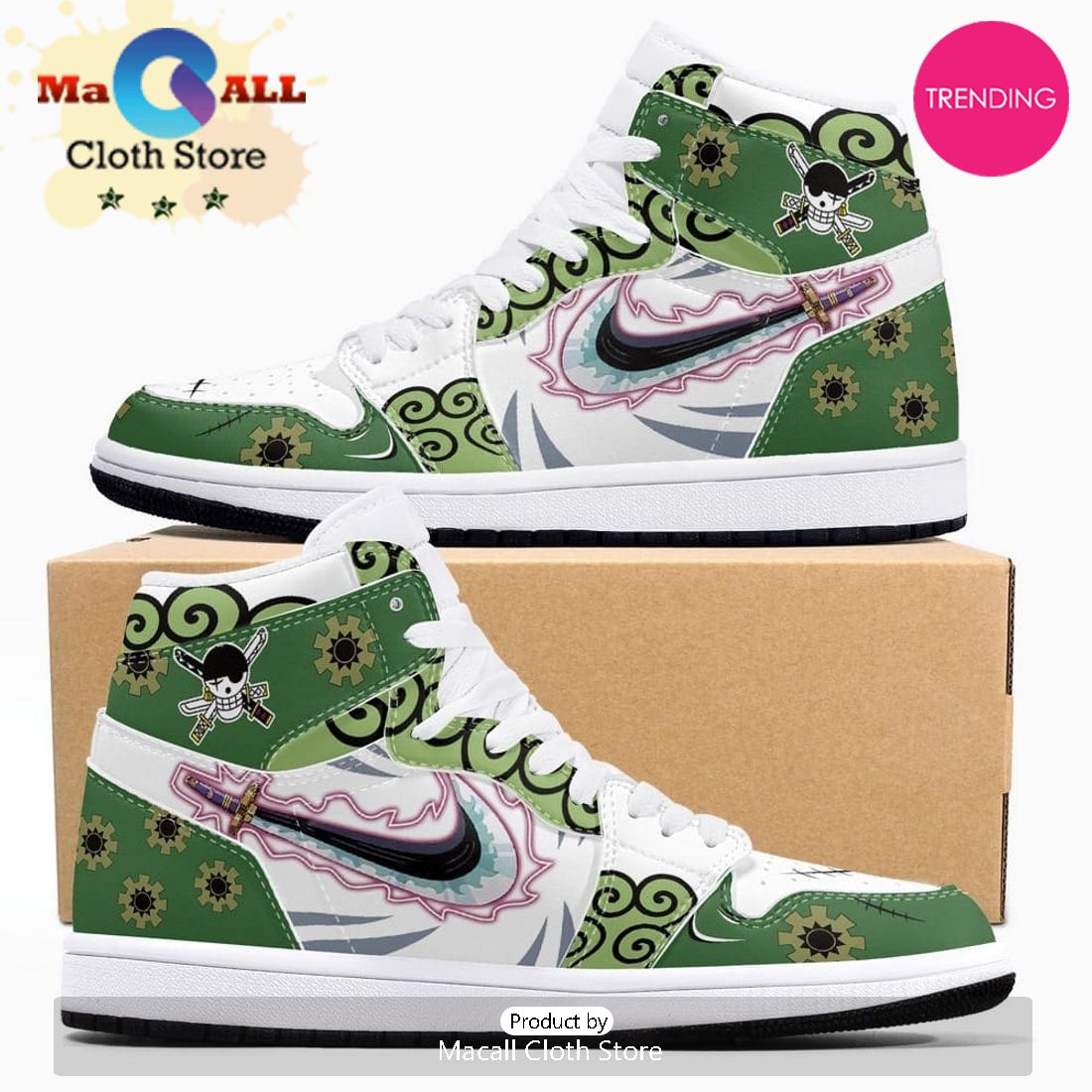 Luffy Vs Zoro Air Jordan 1 High Top Shoes