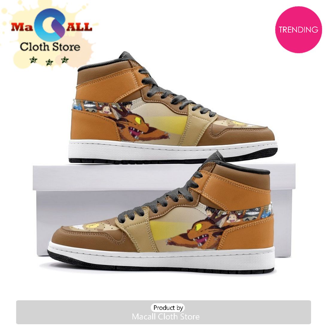 Magic Cat Bus My Neighbor Totoro Air Jordan 1 High Top Shoes