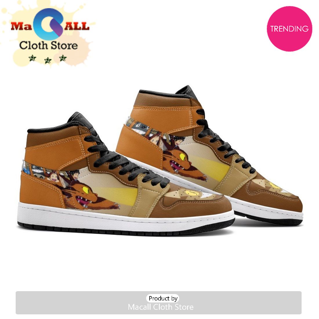 Magic Cat Bus My Neighbor Totoro Air Jordan 1 High Top Shoes
