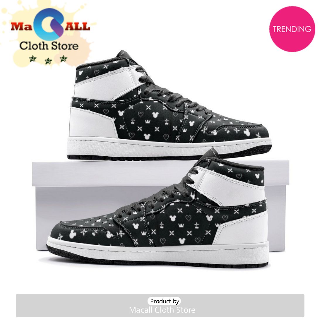 Magical Pattern Kingdom Hearts Air Jordan 1 High Top Shoes