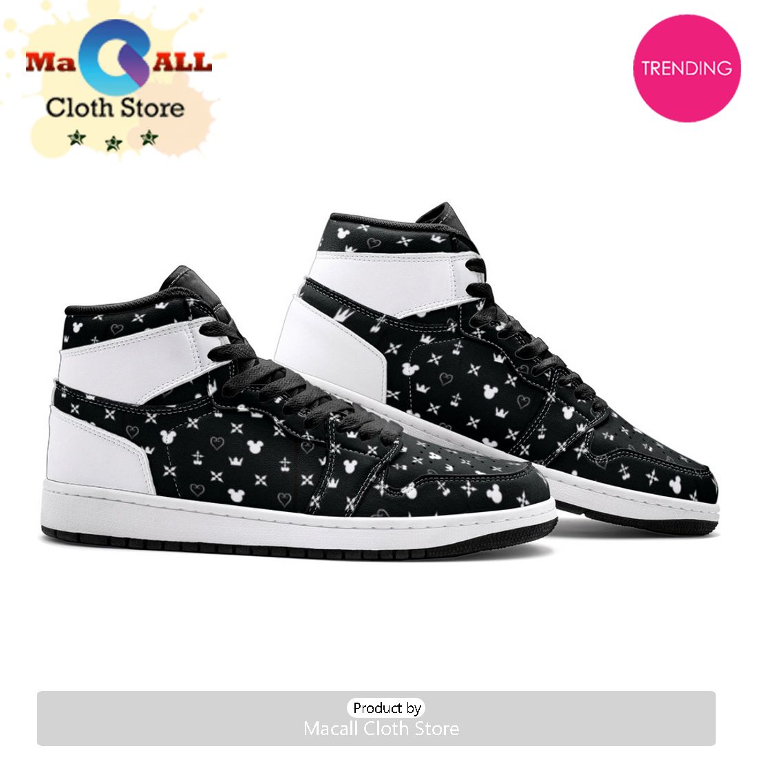 Magical Pattern Kingdom Hearts Air Jordan 1 High Top Shoes