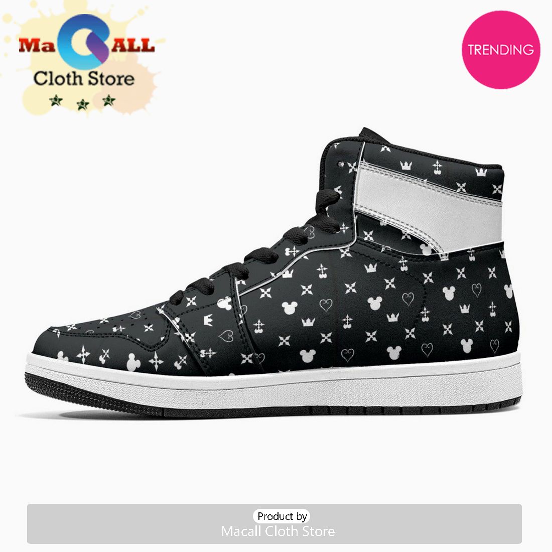 Magical Pattern Kingdom Hearts JD1 High Top Shoes