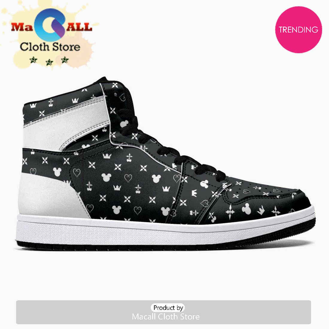 Magical Pattern Kingdom Hearts JD1 High Top Shoes