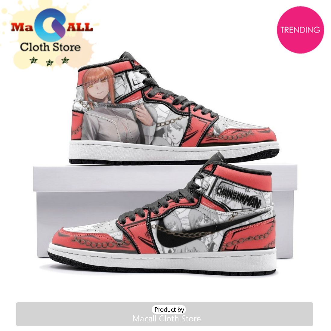 Makima Chainsaw Man Air Jordan 1 High Top Shoes