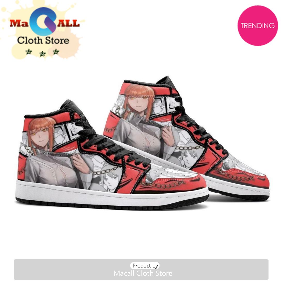 Makima Chainsaw Man Air Jordan 1 High Top Shoes