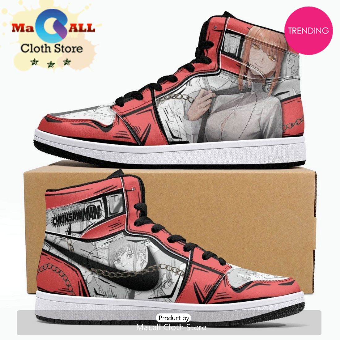 Makima Chainsaw Man JD1 High Top Shoes - Macall Cloth Store ...