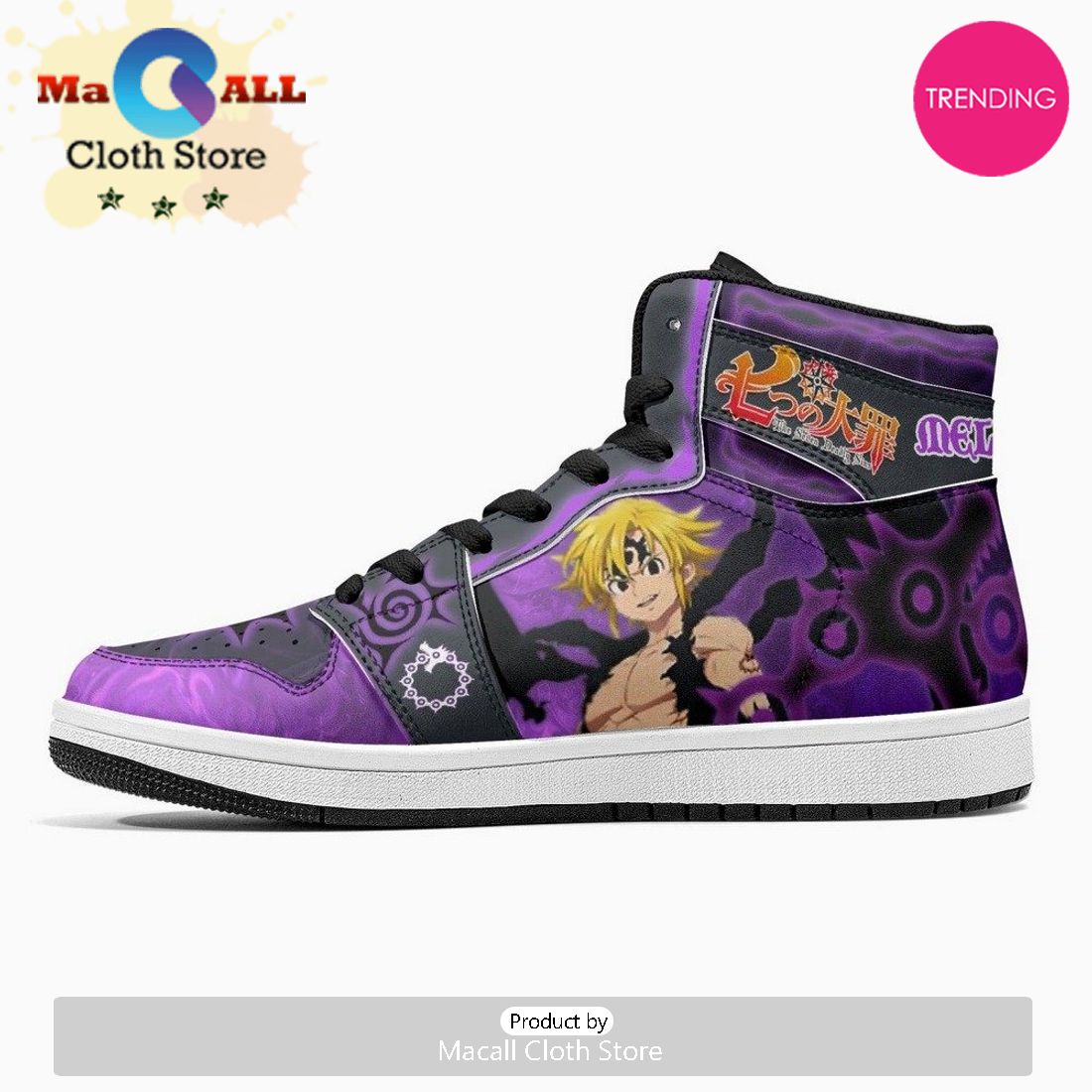 Meliodas Assault Mode Seven Deadly Sins JD1 High Top Shoes