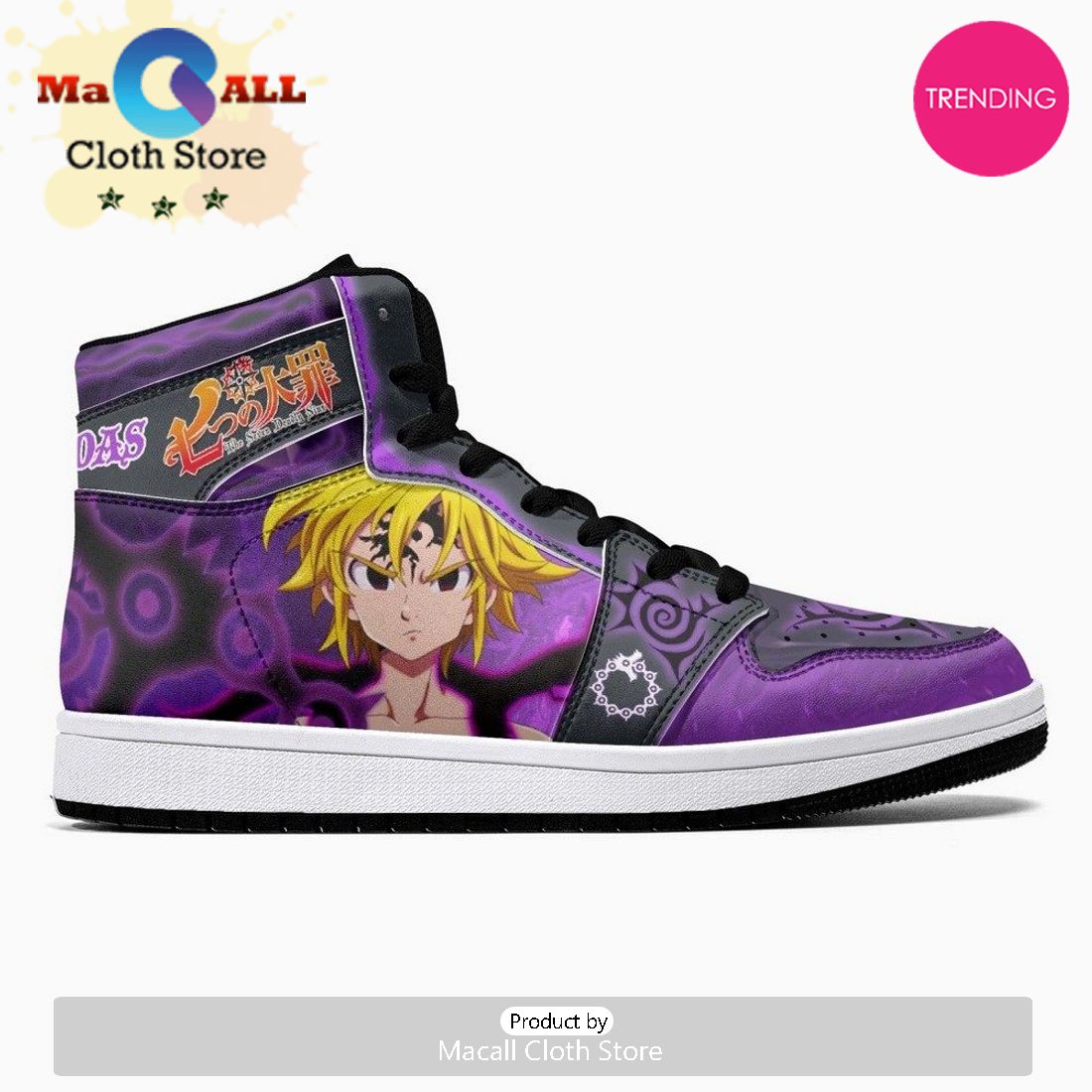 Meliodas Assault Mode Seven Deadly Sins JD1 High Top Shoes