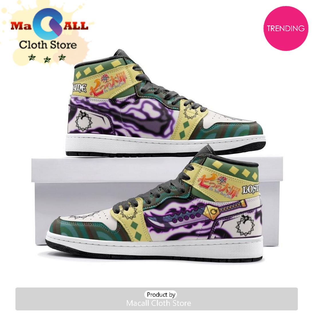 Meliodas Lostvayne Seven Deadly Sins Air Jordan 1 High Top Shoes