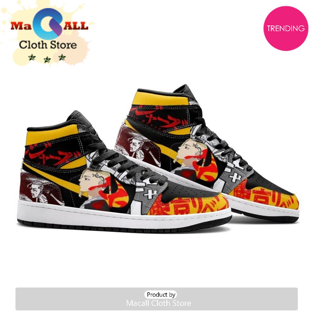 Mikey And Draken Tokyo Revengers Air Jordan 1 High Top Shoes